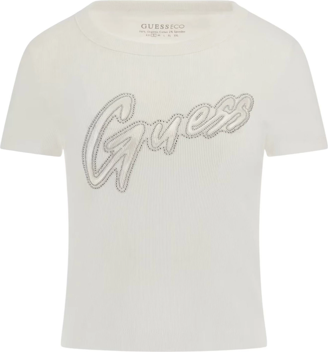 Maicë për femra Guess SS CN RIB LOGO TEE W5RI68 KA0H1, e bardhë [Madhësia: L]