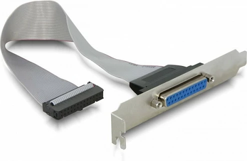 Braket slot DeLOCK 84300, port paralel DB25, kabllo 0.22 m, Female/Female