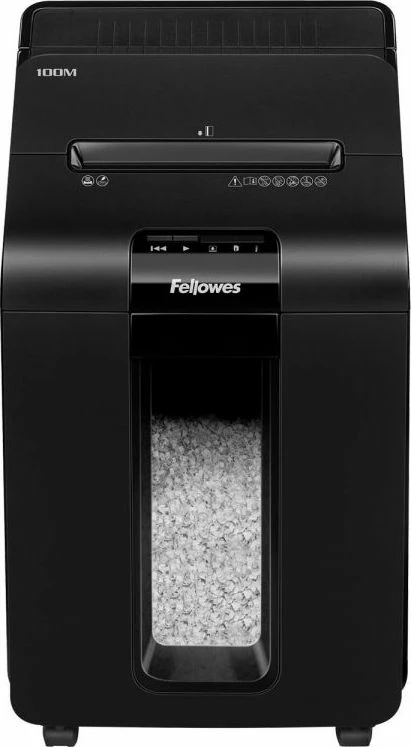 Grirëse dokumentesh Fellowes AutoMax 100M, mikro-prerje 4 x 10 mm, P-4, shportë 23 L, auto feeder 100 fletë, e zezë