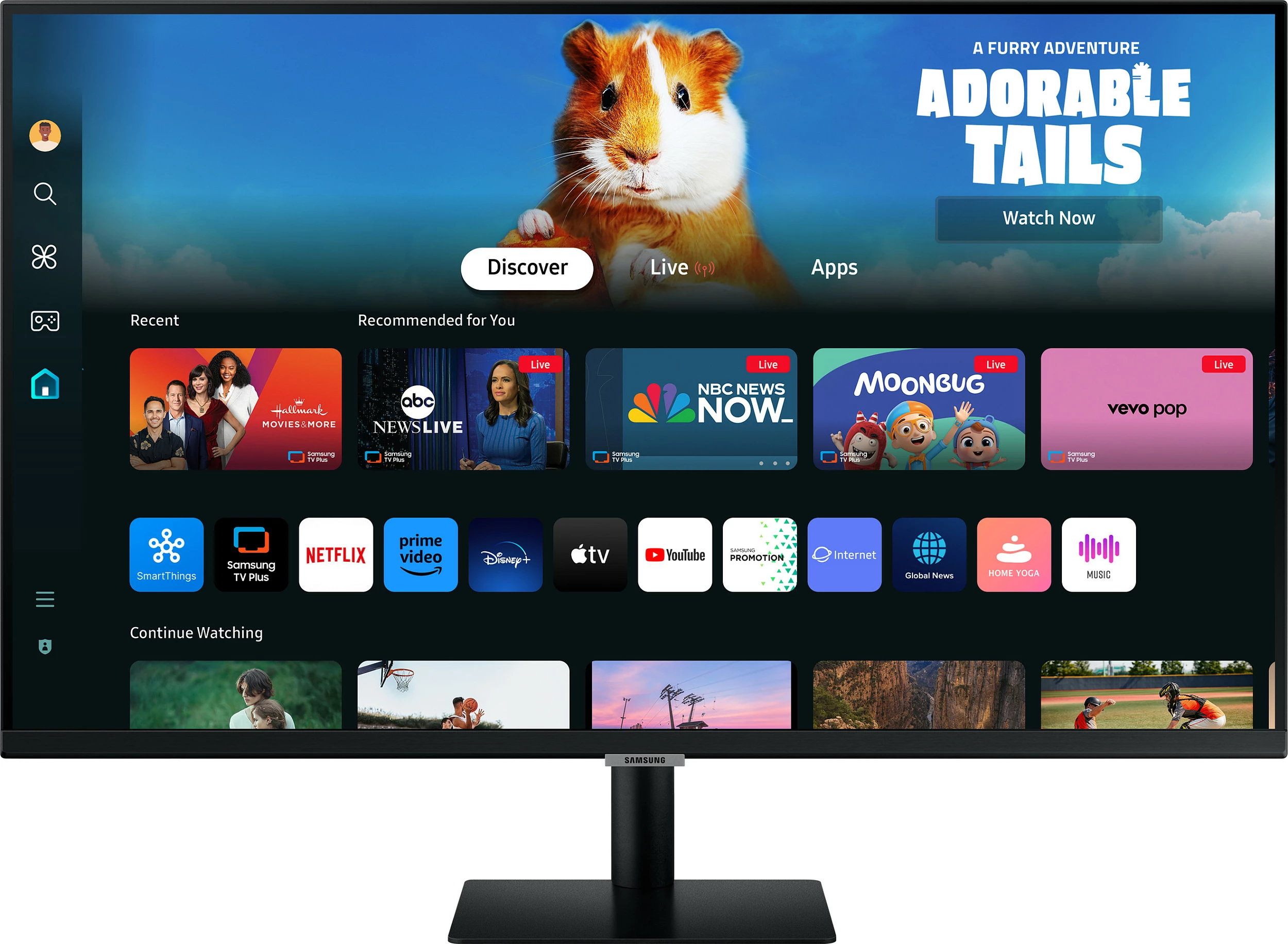 Monitor Samsung Smart Monitor M5 LS27DM500EUXDU, 27", Full HD, VA, 60 Hz, HDR, HDMI, USB-Hub, altoparlantë të integrum