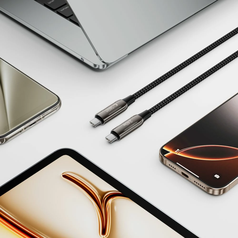 Kabllo USB-C Tech-Protect UB10T Ultraboost, 200cm, 240W, QC4.0, e zezë