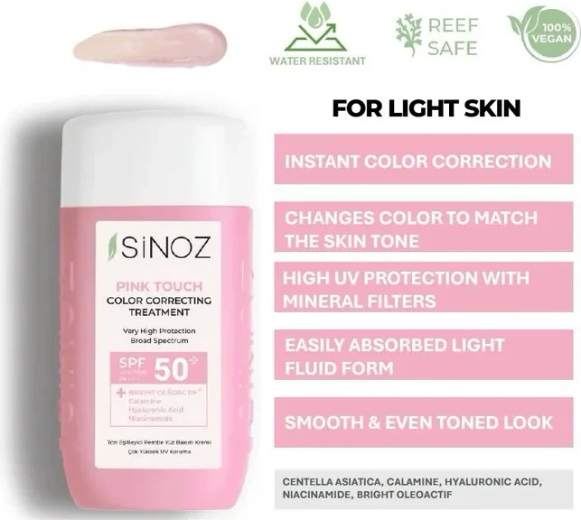 Krem kunder diellit Pink Touch Color Correcting Treatment SPF 50+