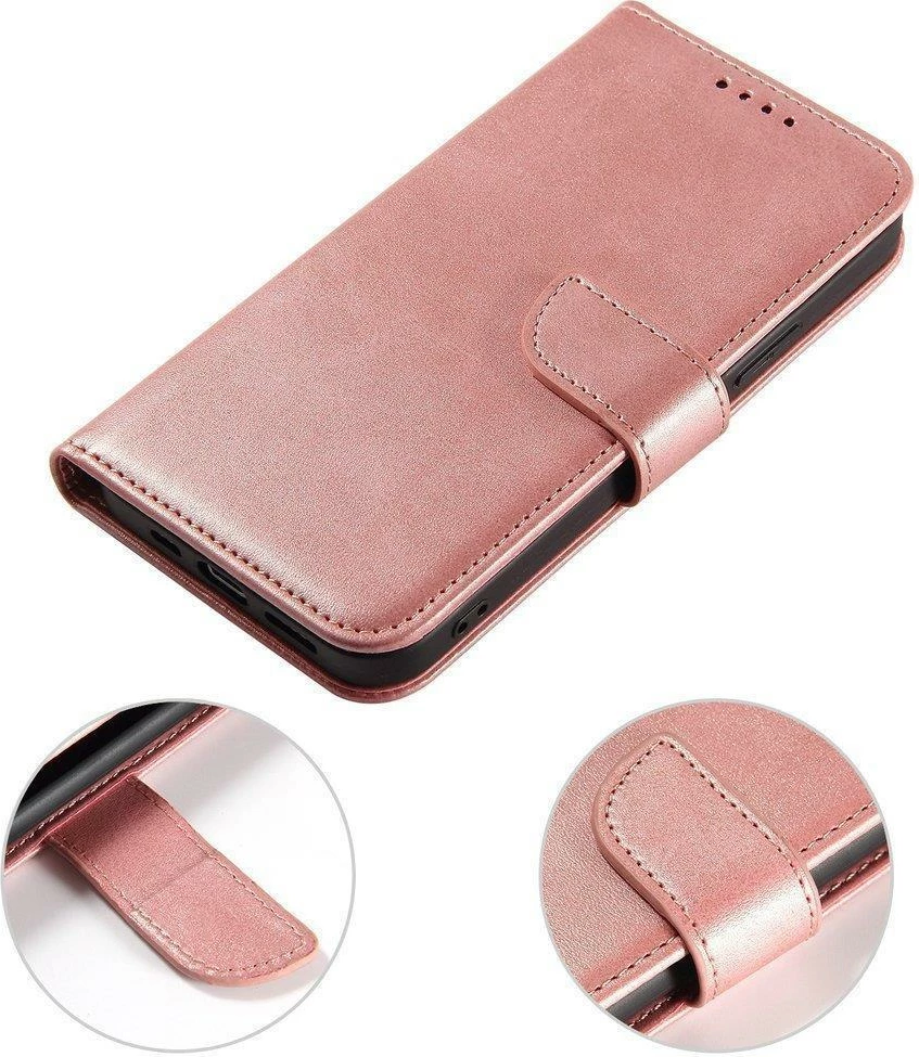 Mbështjellës Hurtel Magnet Case për Samsung Galaxy A73, me kapak dhe funksion standi, Rozë