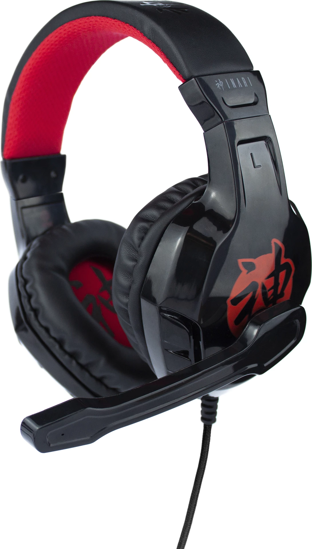 Kufje gaming FR-TEC Inari me mikrofon, 50 mm, 3.5 mm, kabllo 1.2 m, e zezë/kuqe