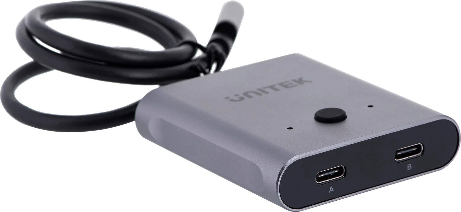 Switch UNITEK dy-drejtimësh USB-C, 2 në 1, 4K, i zi