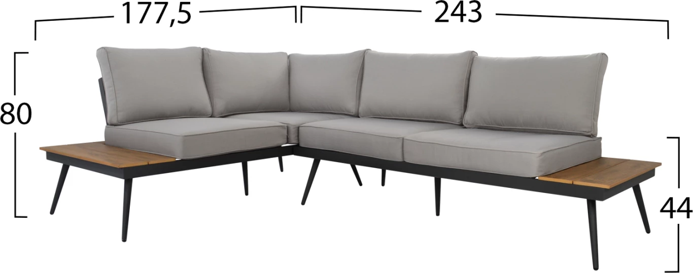 Set këndor divani alumini me tavolinë për jashtë, FH5126.12