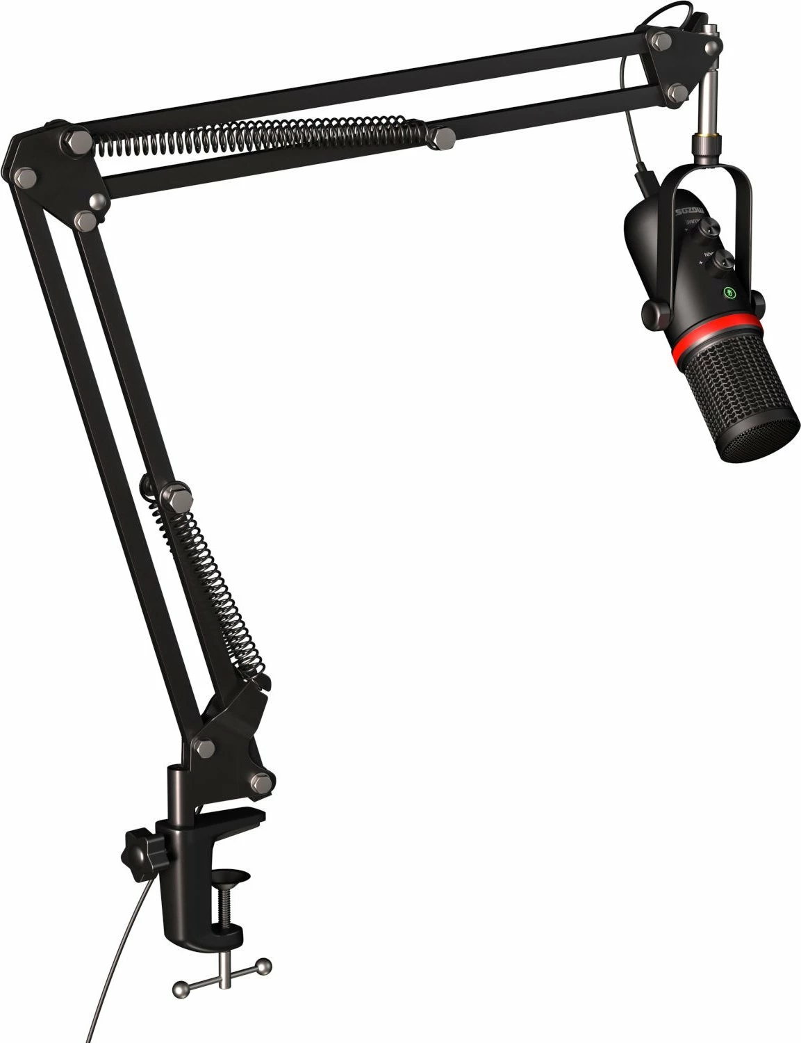 Mikrofon Mozos MKIT-GX USB kardioid me jack 3.5mm monitorimi, set me krah boom, i zi