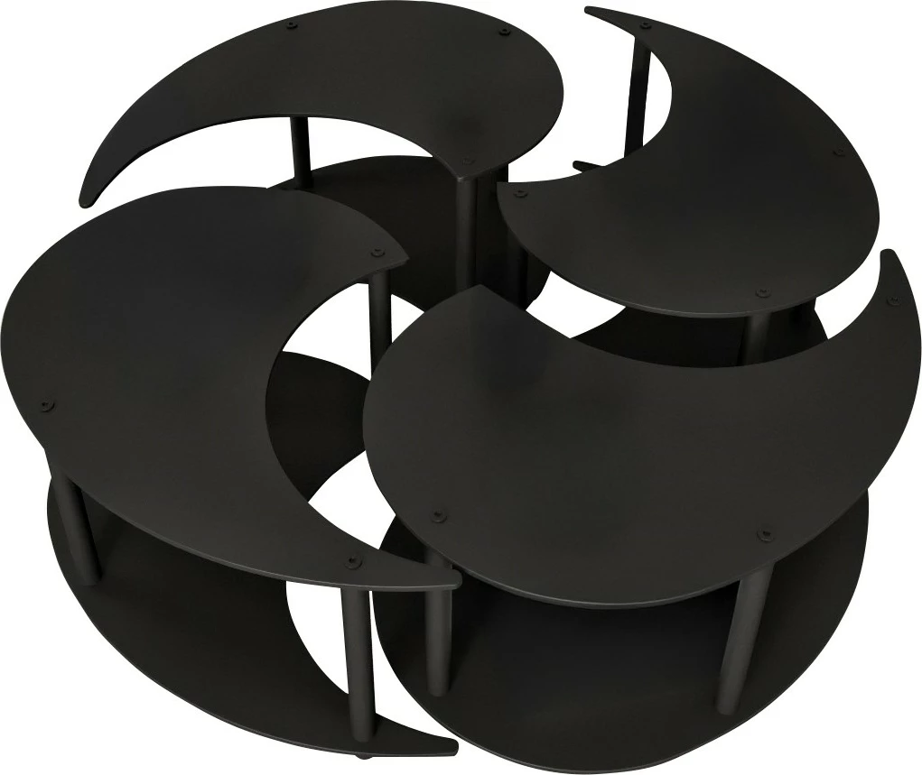 Set tavolinash kafeje Skye Decor, Yin Yang 4 copë, e zezë