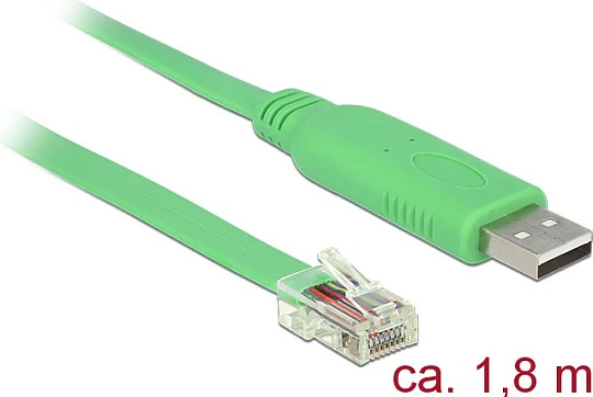 Kabllo DeLOCK USB A në serial, 1.8m, e gjelbër