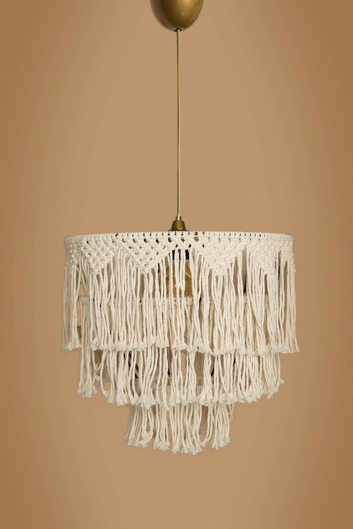 Llambë tavani Opviq, macrame, krem, YL555