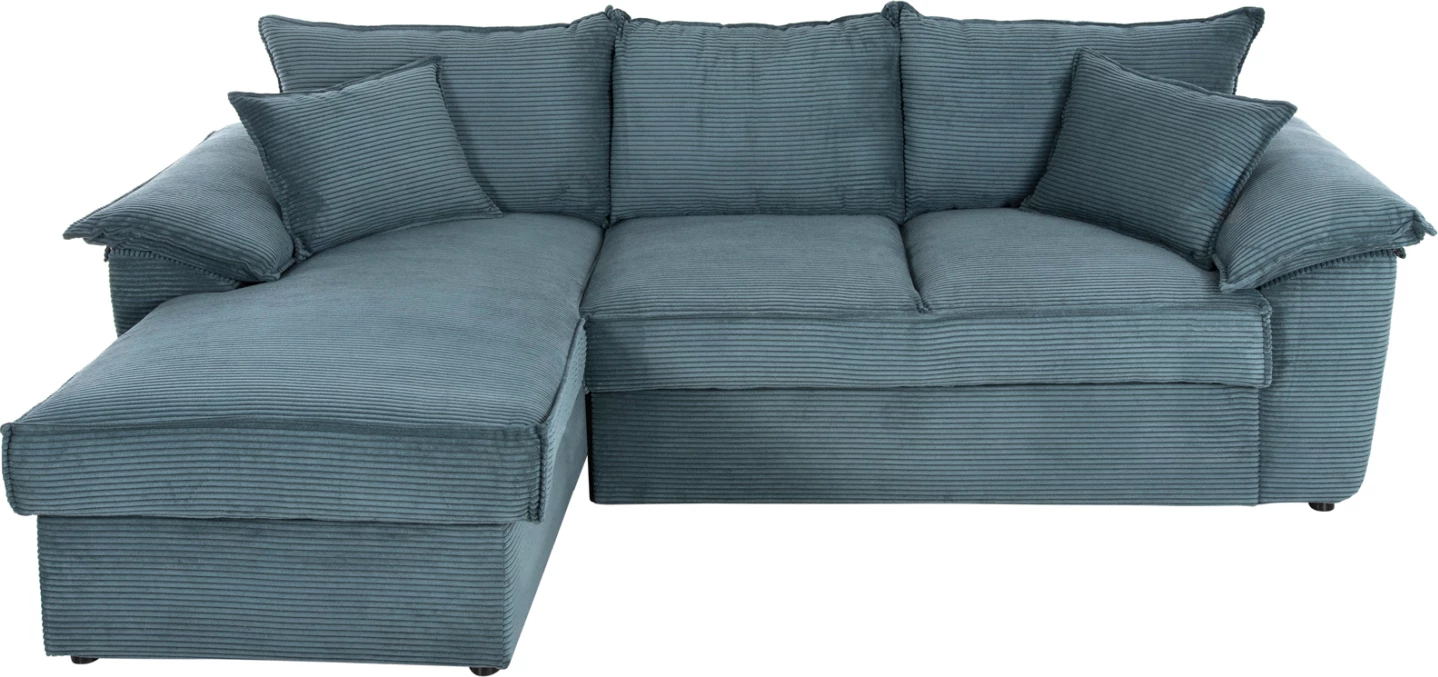 Divan-krevat qoshe (majtas) me hapsirë magazinimi ALDO FH3276.03L pëlhurë jeshile petrol 256x91-159x87H cm