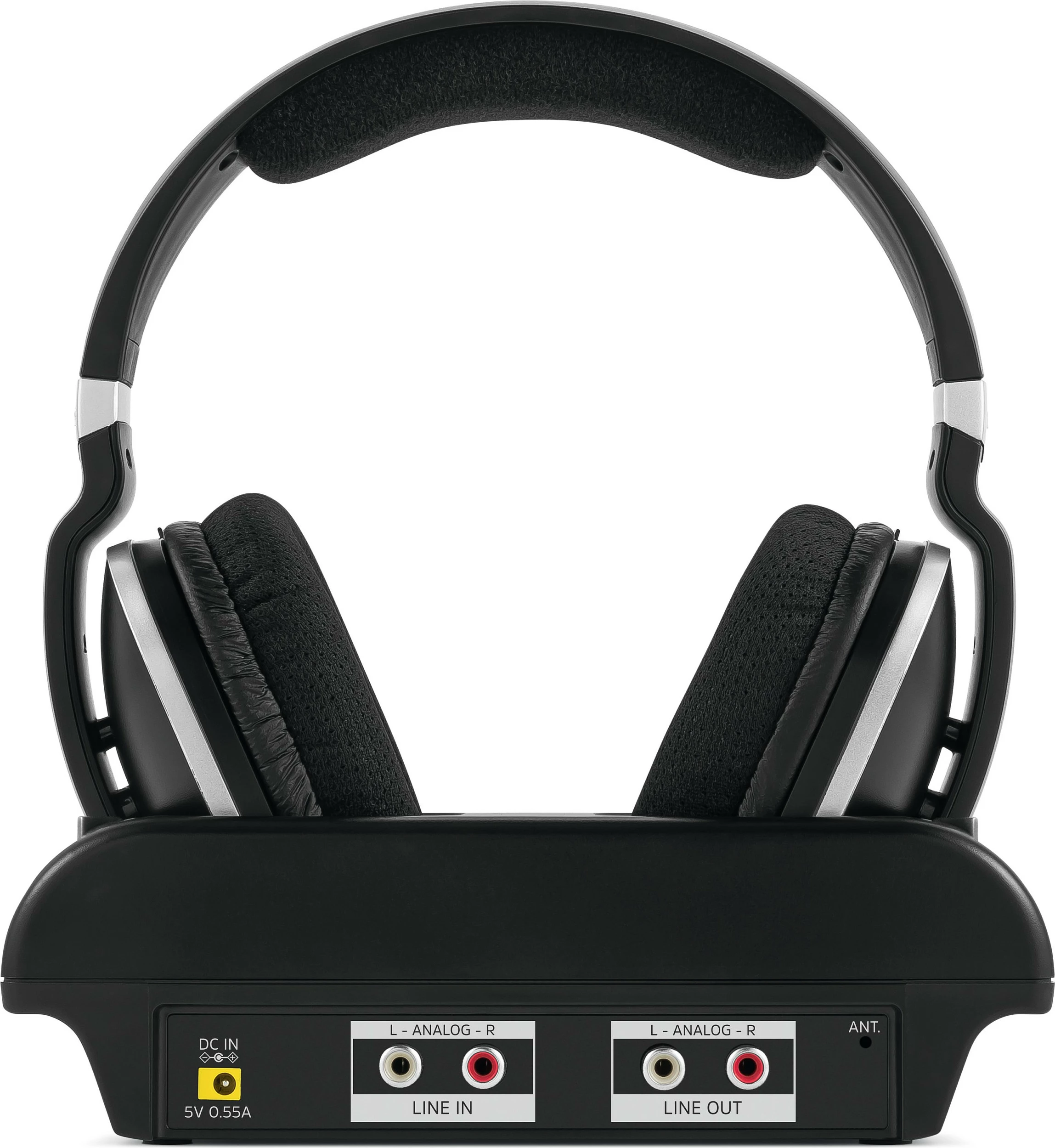 Kufje TechniSat StereoMan 2 DAB+, me kabllo & wireless, stacion bazë me DAB+/FM, 3.5mm AUX, zezë