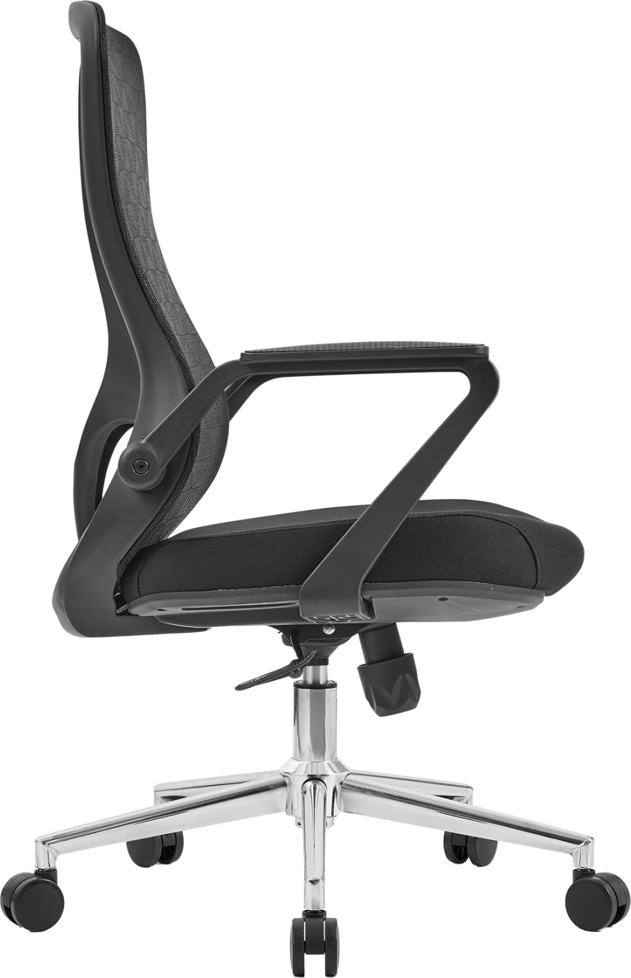 Karrige zyre DECIFER FH1212.01, rrjetë e zezë, bazë kromi, 61x60x110cm