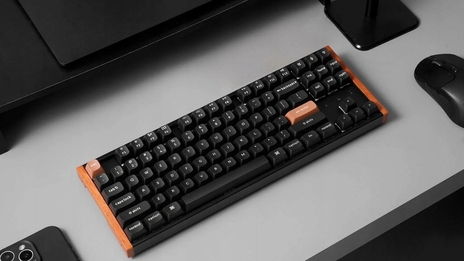 Tastierë mekanike wireless Keychron K8 HE (K8H-F1), US layout, Gateron Magnetic Nebula, RGB, 2.4GHz/Bluetooth 5.2/USB-C, Carbon Black