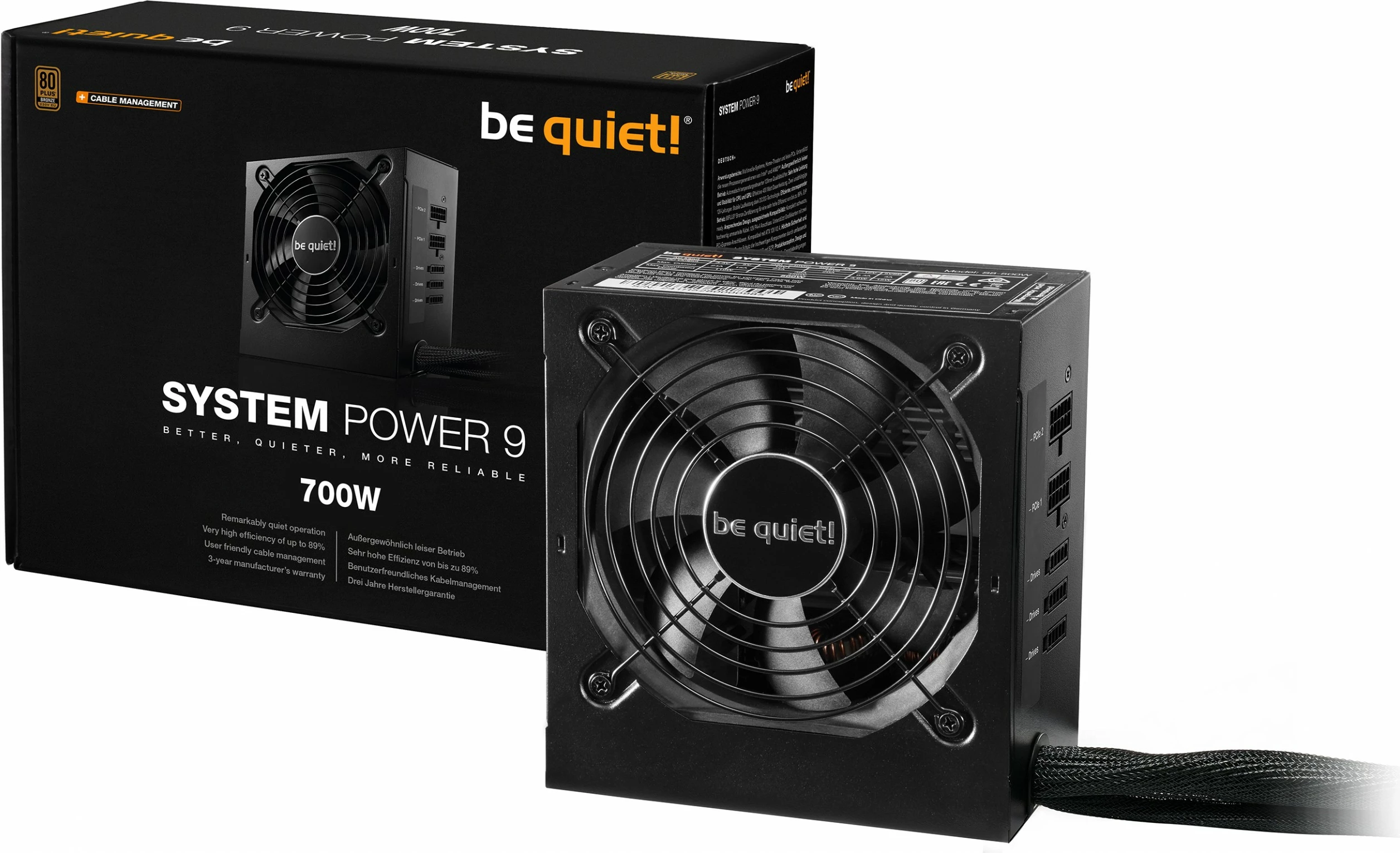 Furnizues energjie Be Quiet! System Power 9, 700W, Semi-Modular