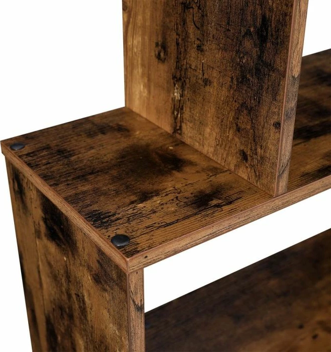 Raft druri VASAGLE LBC61BX, 6-katësh kubik 70x24x190.5 cm, kafe rustik/bardhë