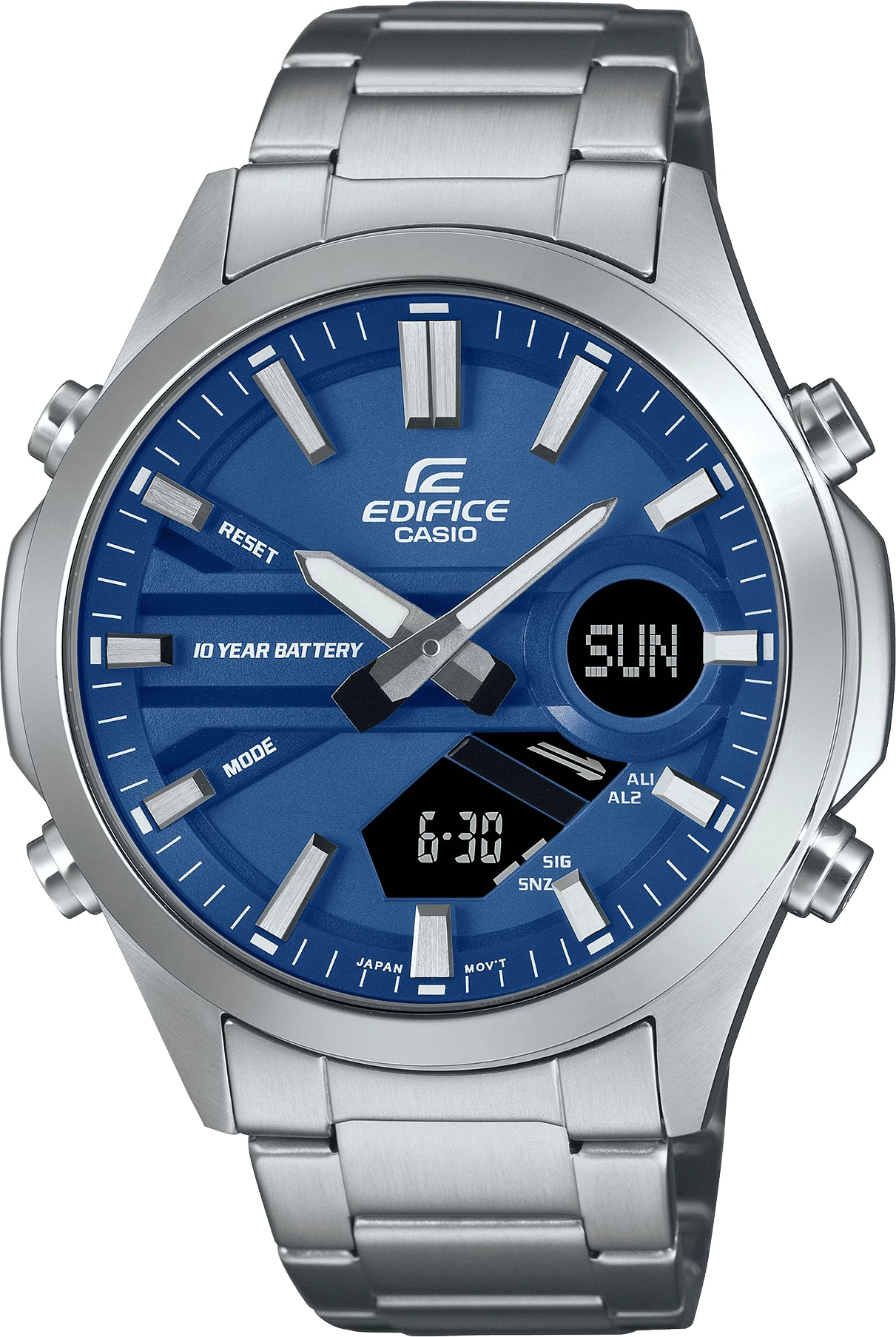 Orë dore Casio Edifice EFV-C120D-2A, e argjendtë/kaltër