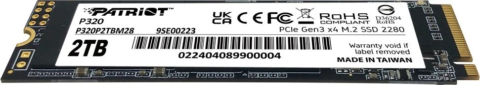 SSD Patriot Memory P320, 2 TB, M.2, PCI Express 3.0, NVMe