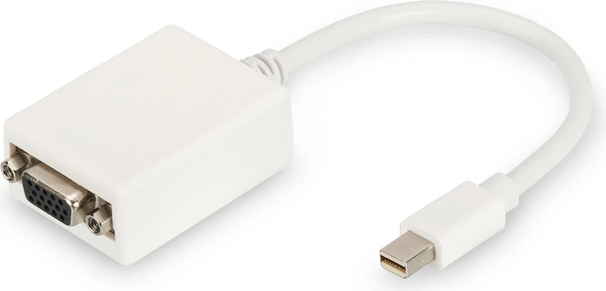 Adapter DisplayPort Digitus miniDP në VGA, 0.15m, i bardhë