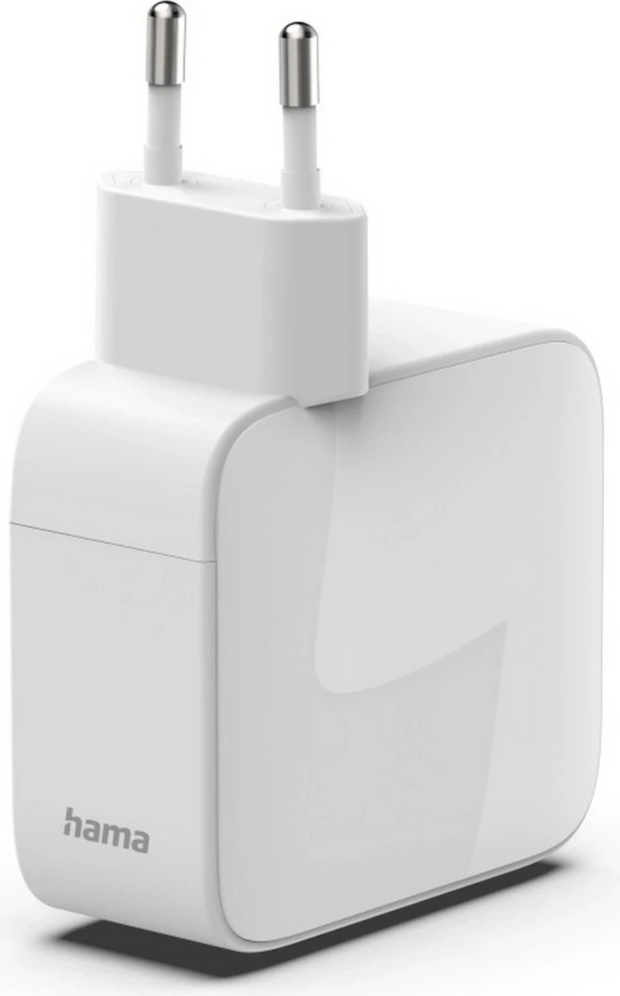 Karikues Hama GaN 65W, 2x USB-C, kabllo e tërheqshme, i bardhë