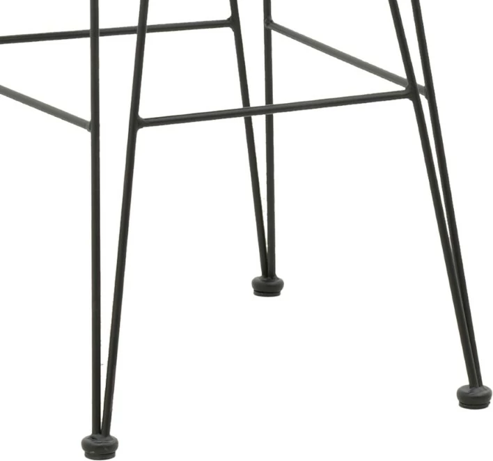 Karrige për bar Naoki, jastëk PE, ngjyrë e zezë, këmbë metalike, 46x56x110cm