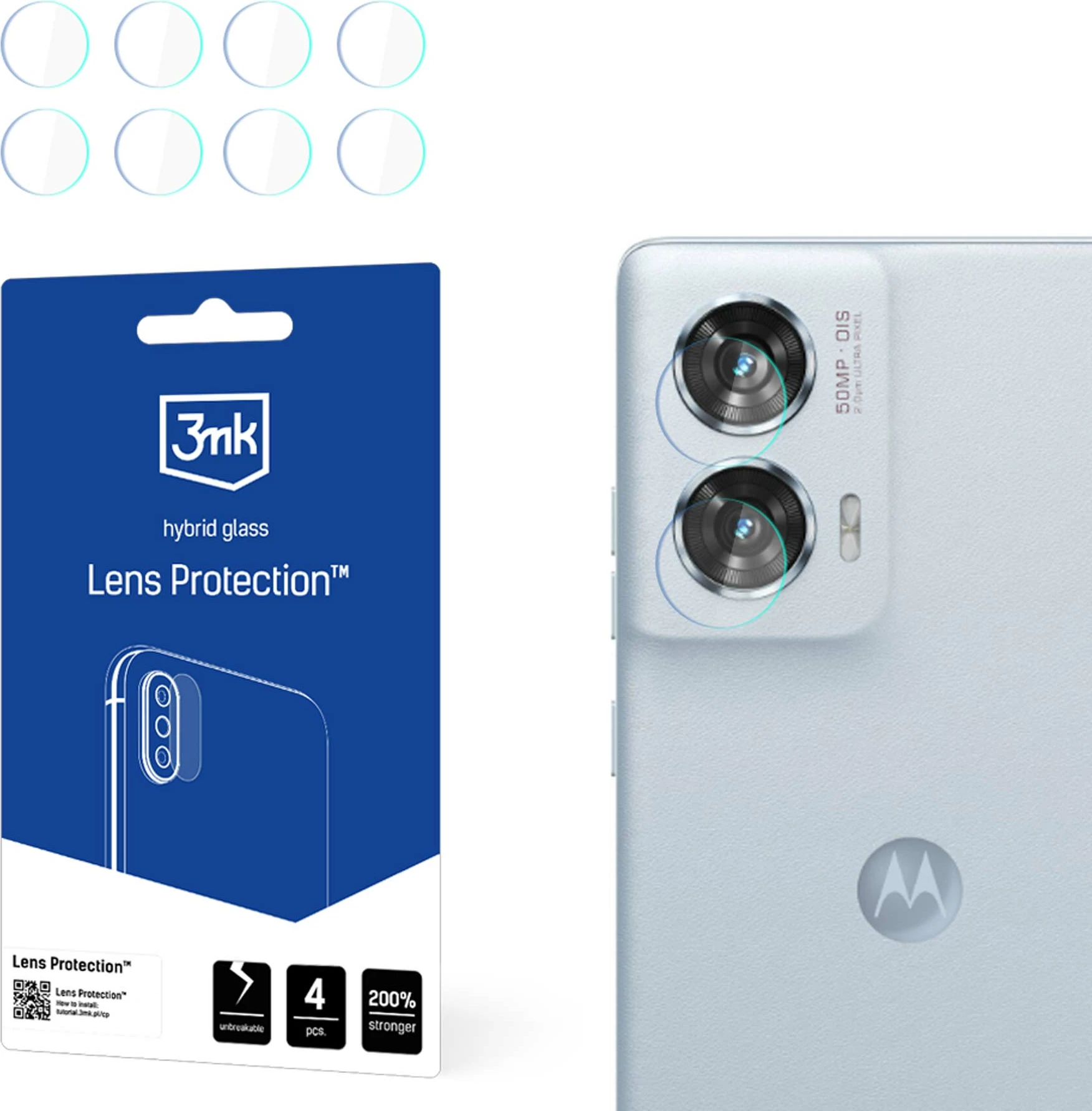 Mbrojtës kamere 3mk Protection për Motorola Edge 50 Fusion, xham hibrid