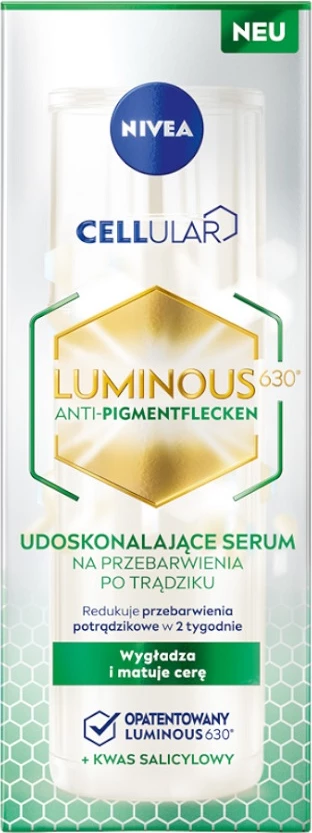 Serum për fytyrë Nivea Cellular Luminous 630 Advanced Post-Acne Hyperpigmentation për femra 30ml