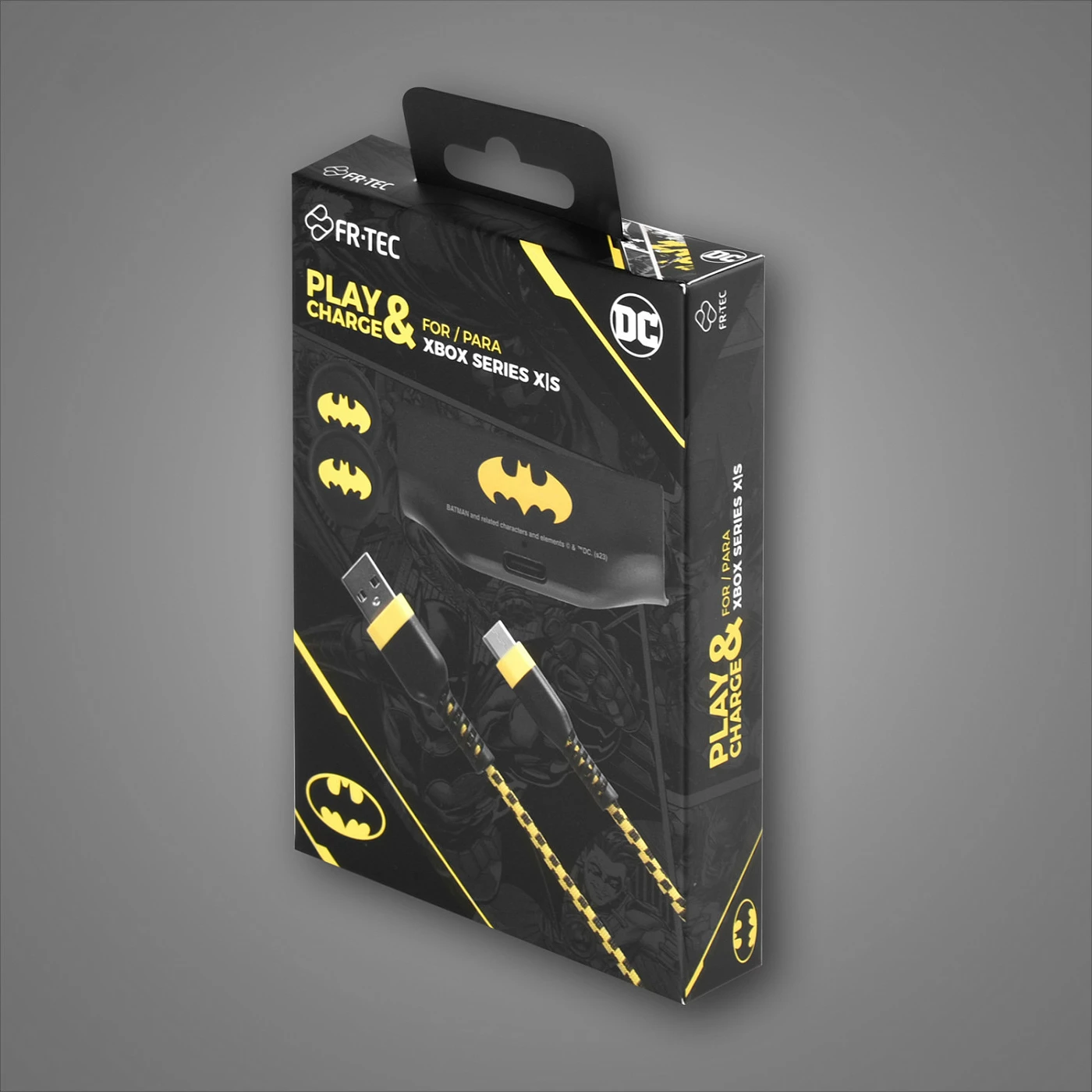 Kit karikimi Play & Charge Blade Series X DC Batman për Xbox Series X/S, 1000mAh, USB-C, zi/verdhe