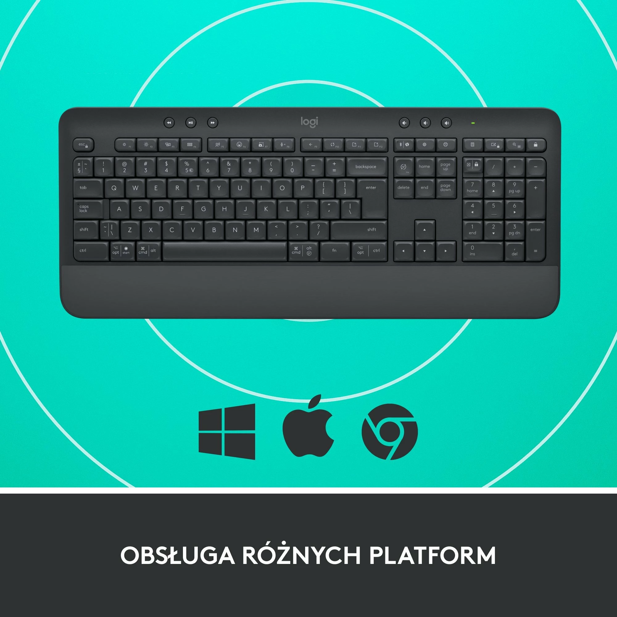 Tastierë Logitech Signature K650 920-010945, wireless, US layout, me numpad, pa ndriçim, Graphite