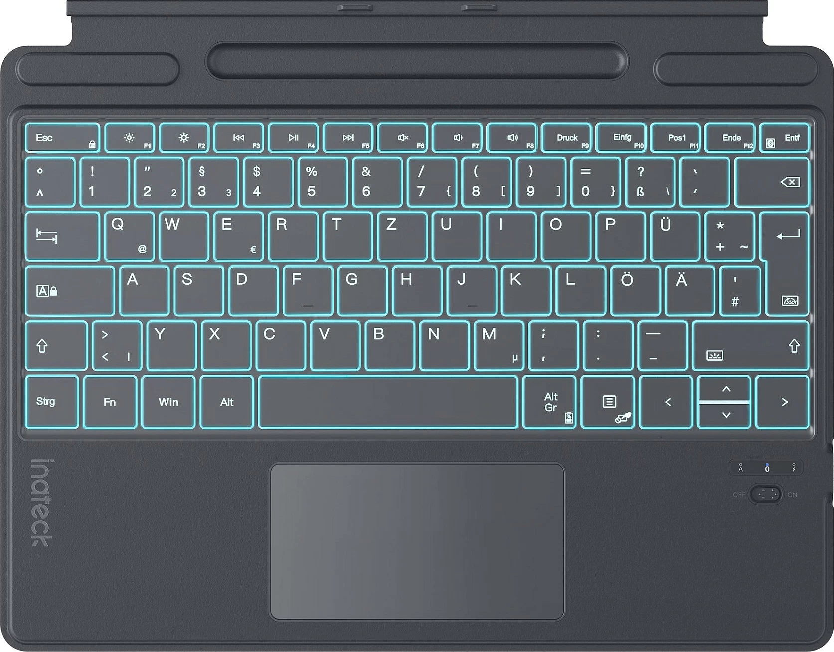 Tastierë inateck për Surface Pro 8-11, QWERTZ, gri