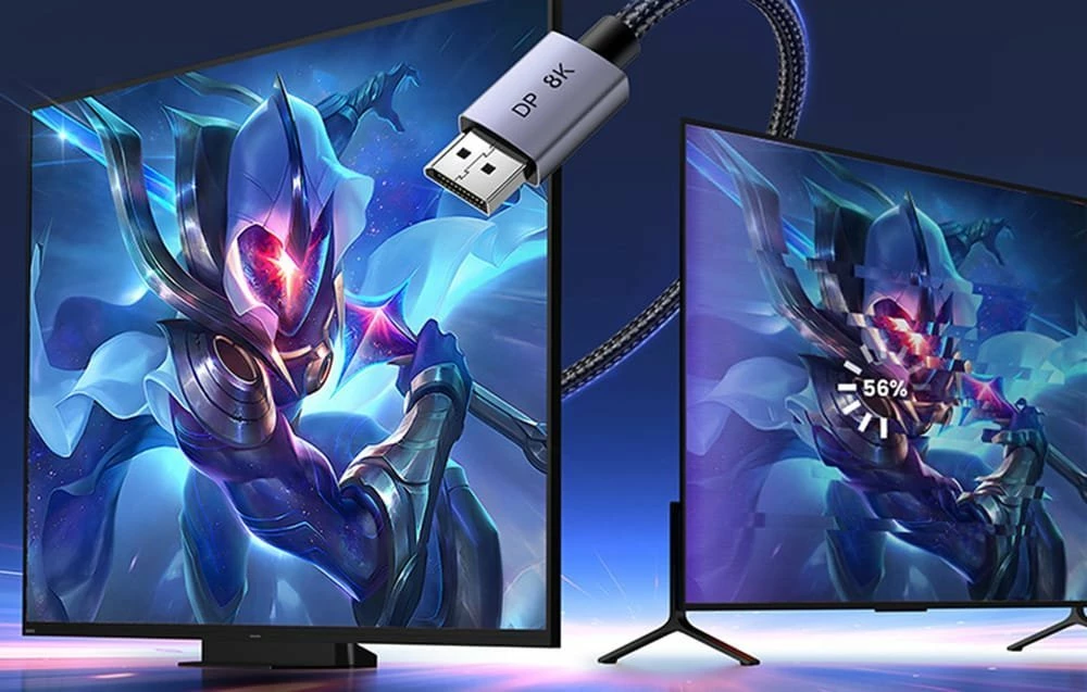 Kabl DisplayPort Ugreen DP120 (UGR1845) DP 1.4 1m 8K 60Hz 32.4Gbps, e zezë