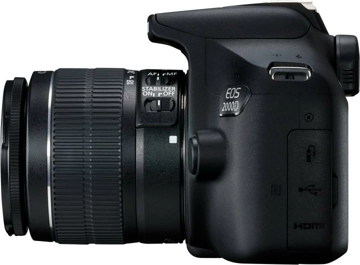 Aparat fotografik DSLR Canon EOS 2000D 24.1 MP Full HD Wi‑Fi NFC me objektiv EF‑S 18-55mm IS II, i zi