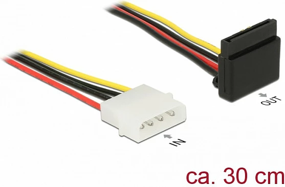 Kabllo rryme DeLOCK 85513, Molex 4-pin në SATA 15-pin, 0.3 m, shumëngjyrëshe