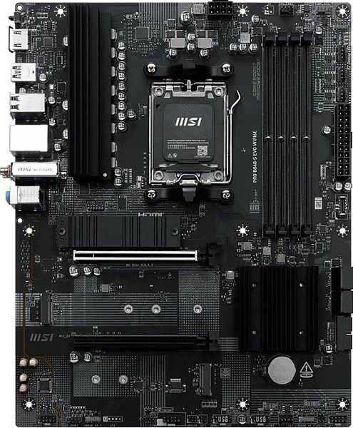 Pllakë amë MSI PRO B840-S EVO WIFI6E, Socket AM5, ATX, DDR5 deri 256GB, Wi‑Fi 6E, 2.5G LAN, e zezë