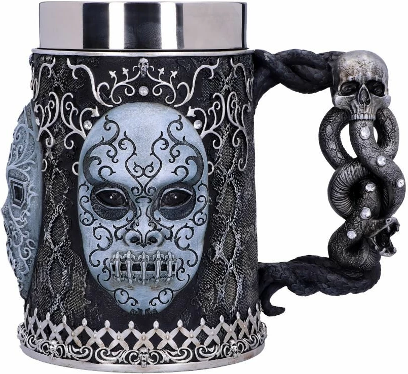 Krigllë koleksionuese NEMESIS NOW Harry Potter Death Eater, rezinë/çelik inox, insert i heqshëm, e zezë/gri