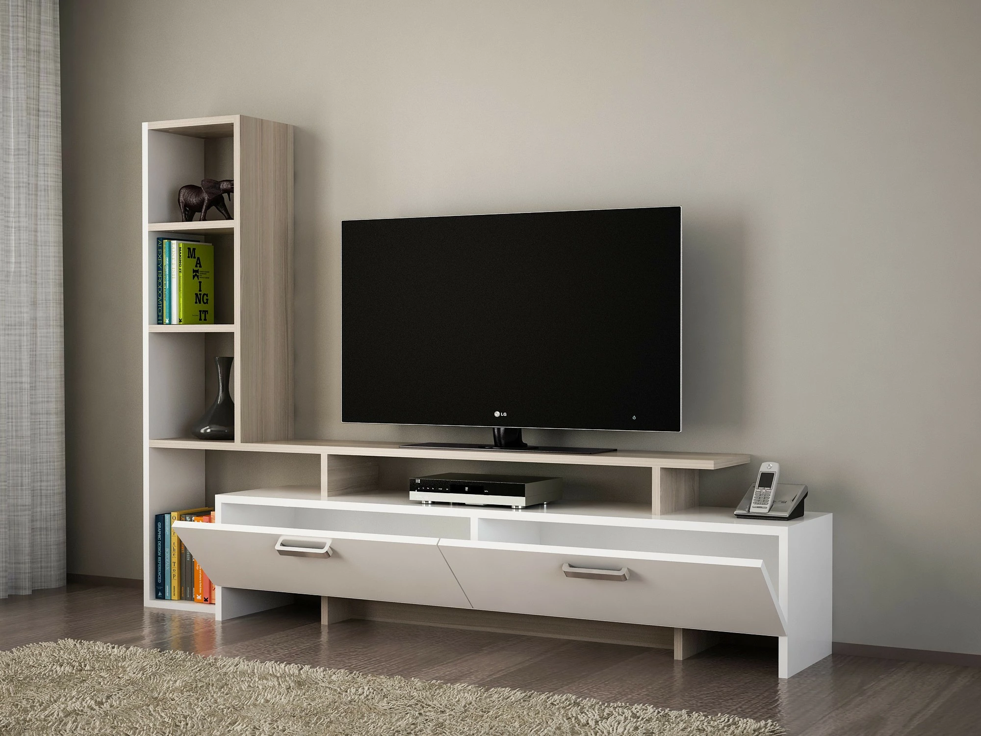 Njësi TV Hanah Home, ngjyrë e bardhë, Cordoba