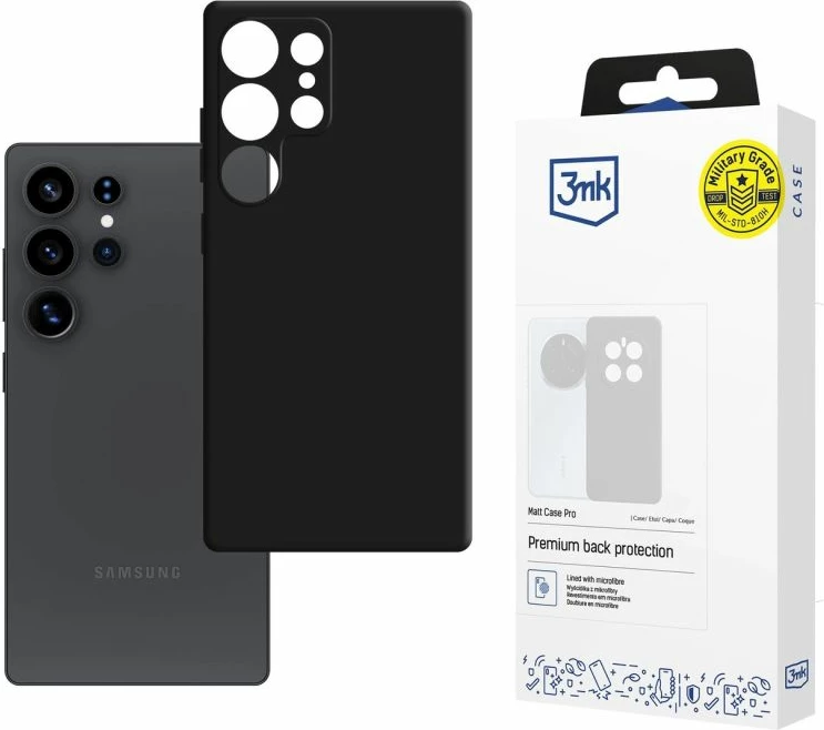 Kllapë telefoni 3mk Matt Case Pro për Samsung Galaxy S25 Ultra, e zezë