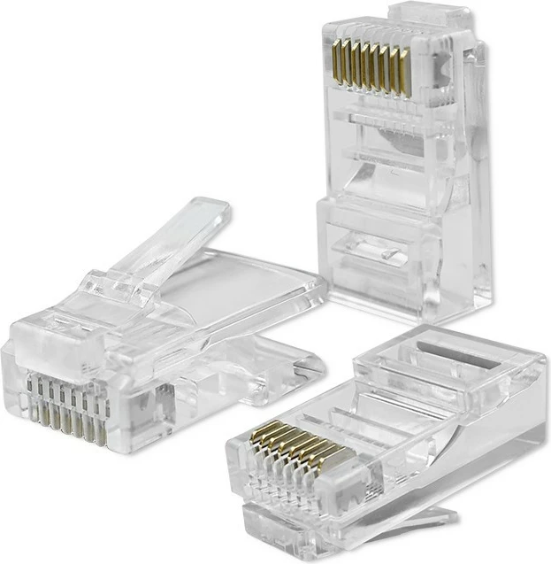Set lidhës modular RJ45 Qoltec CAT5e, 100 copë, pa mbrojtje, kontakte të arta