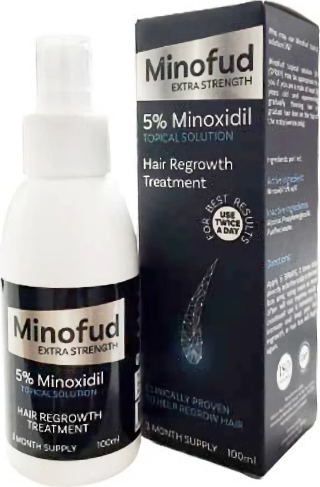 Solucion për rritje të flokut Minofud 5% Minoxidil, 100 ml