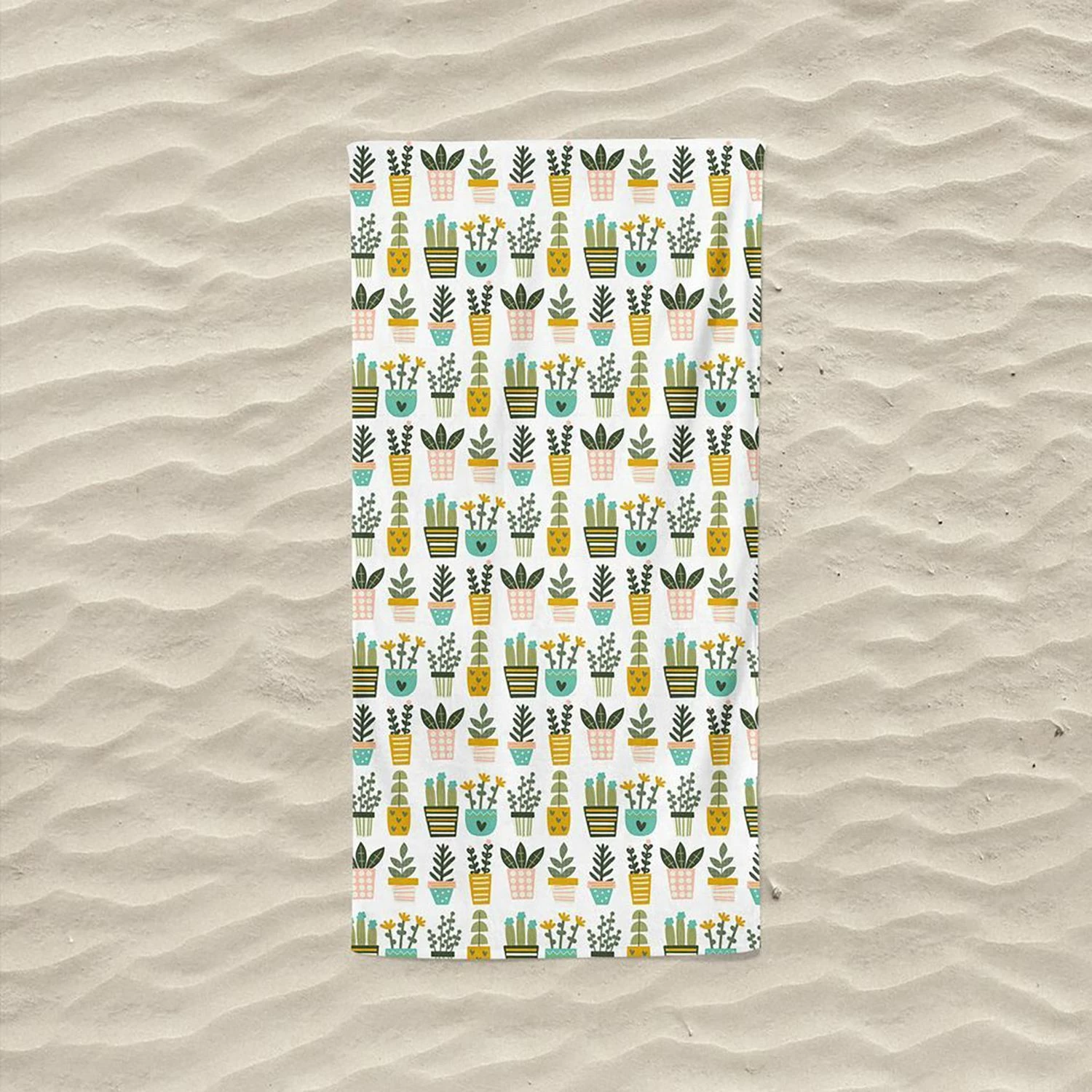 Peshqir plazhi Mijölnir, Bitkiler, shumëngjyrësh, 75x150cm