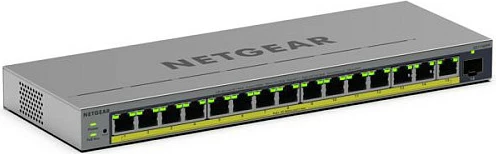 Switch NETGEAR Easy Smart GS116EPP, 16-port Gigabit PoE+ 231W, metal, desktop/mur, gri
