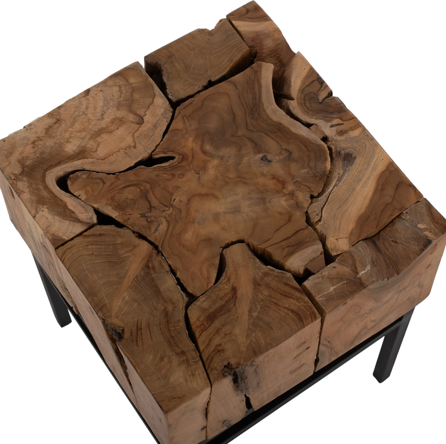 Tavolinë anësore katrore, dru tik natyral, FH9353, 38x38x55H