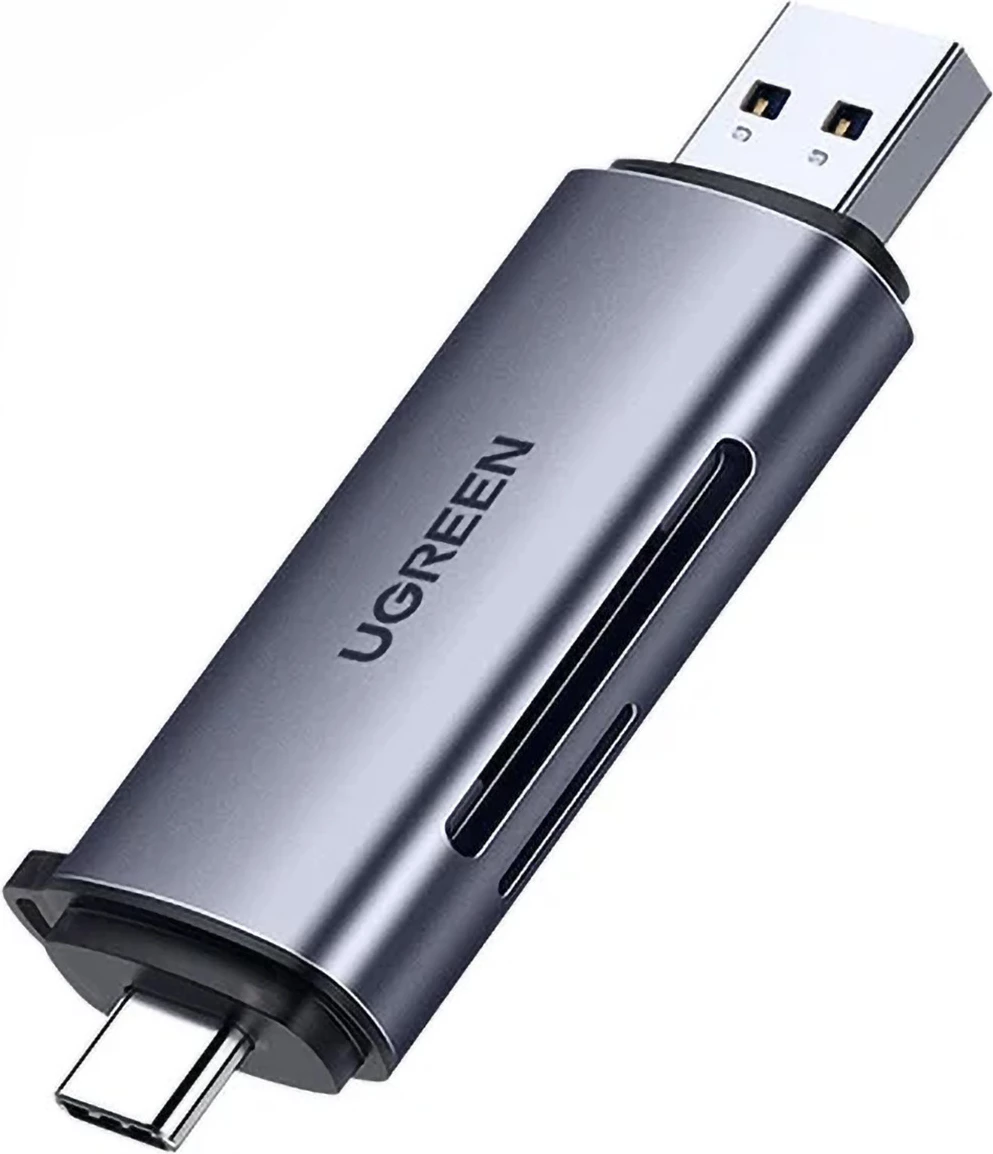 Lexues kartelash Ugreen CM185 50706, USB-A/USB-C, Gri
