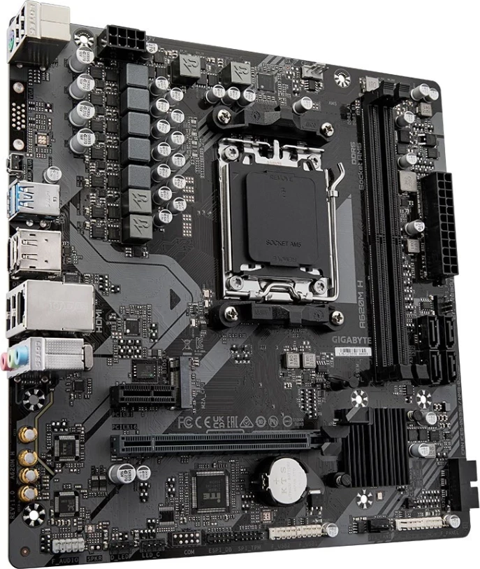 Motherboard Gigabyte MB GA-A620M H, Micro-ATX, AM5 socket, DDR5 support, PCIe 4.0 x16, 4x SATA, Realtek LAN