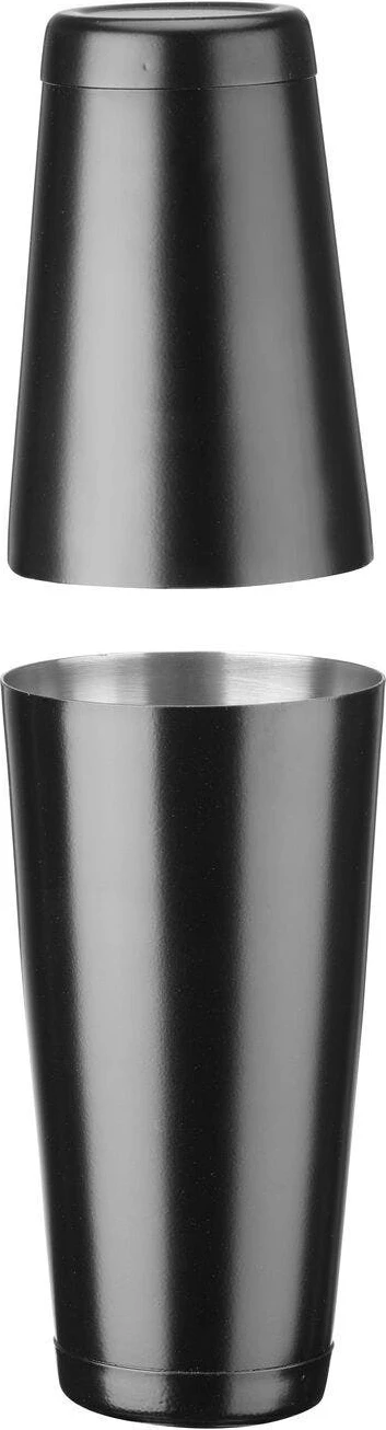 Set aksesorësh barmeni, BarUp Barkit in Tube, Boston shaker 500/800 ml, xhiger 25/50 ml, lugë spirale 27 cm, sitë Hawthorne, grirës (muddler), tub kartoni, diametër 120 x 320 mm, e zezë