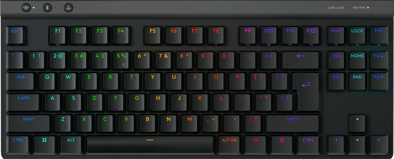 Tastierë mekanike Logitech G515 LIGHTSPEED TKL, wireless + me kabllo, RGB, low-profile, layout hungarez, e zezë