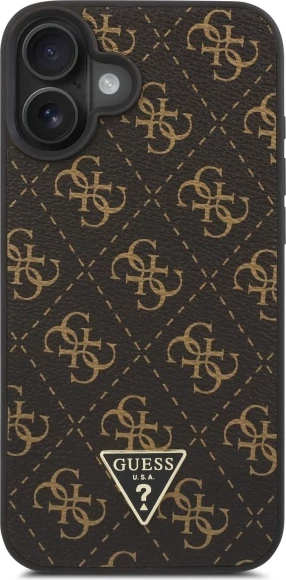 Mbështjellës Guess Triangle për iPhone 16 Plus, i zi