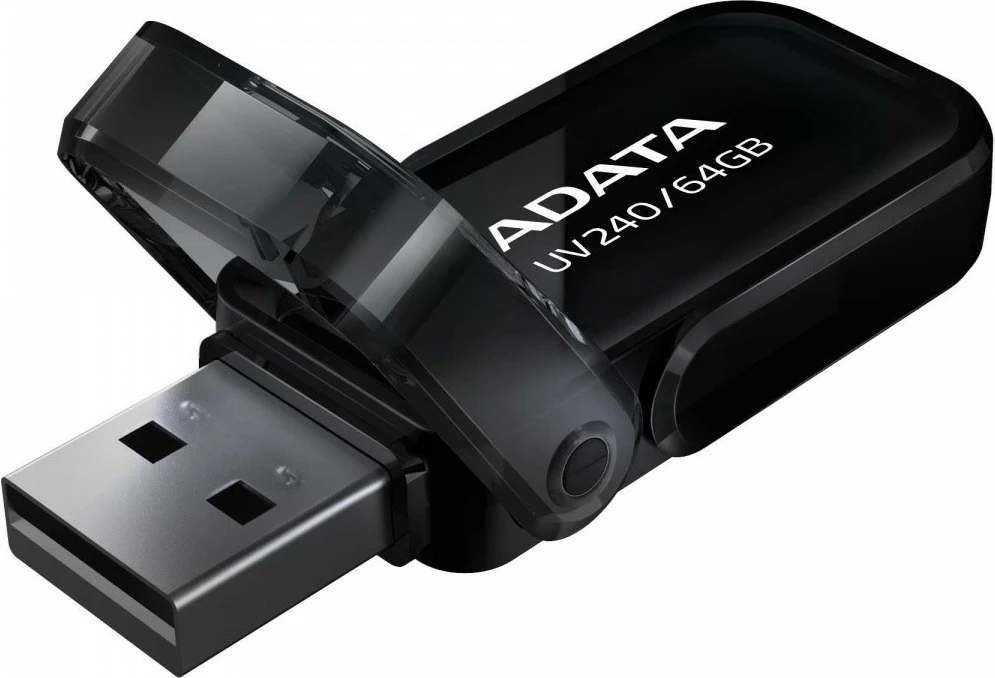 Pendrive Adata UV240, 64GB, USB 2.0, e zezë