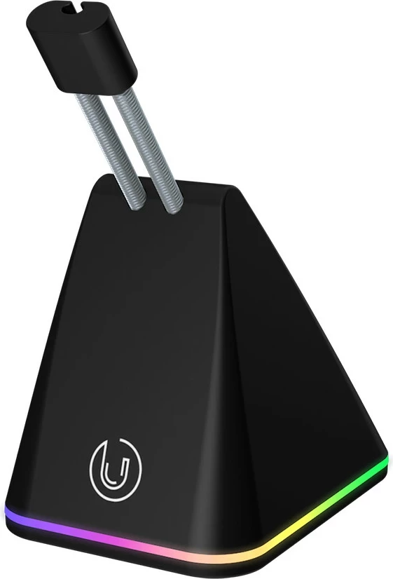 Bungee për kabllo mausi UVI Sloth, RGB, lartësi e rregullueshme 110–150 mm, bazë anti-rrëshqitëse, 400 g, e zezë