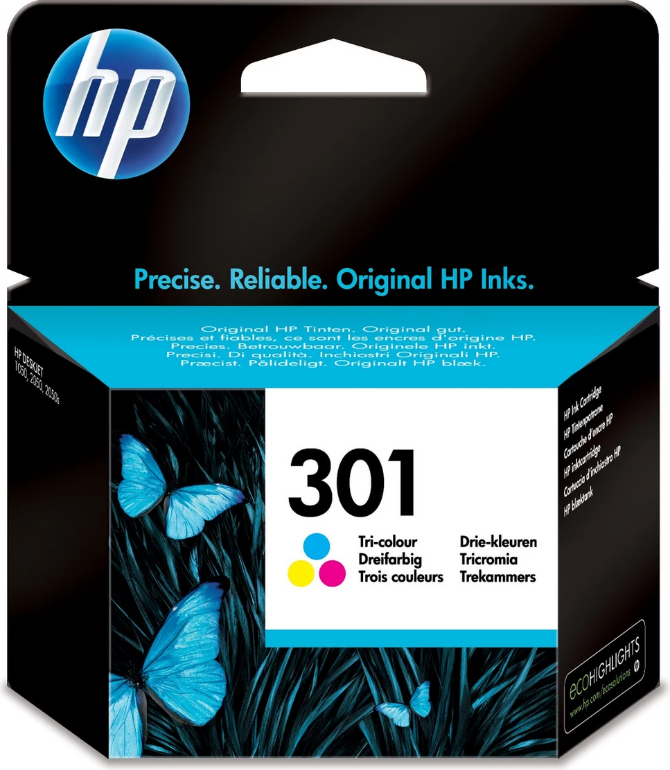 Fishek boje, HP, 301 CH562EE, standard 3 ml, deri 150 faqe, tri-color C/M/Y